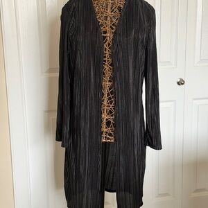 Black Long Open Cardigan